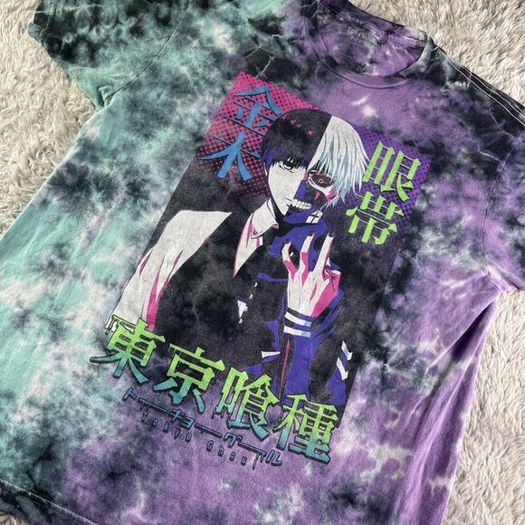 Tokyo Ghoul Shirt Mens Medium Purple Tie Dye Ken Kaneki Japanese Manga Anime - Picture 1 of 7